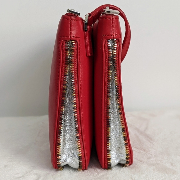 Zadig & Voltaire Red Leather Crossbody Shoulder Bag Multicolor Zipper NWT - Picture 6 of 16